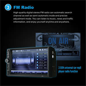 Autoradio 2 Din à prix d'usine, écran tactile 7 pouces avec commande au volant, <span class=keywords><strong>lecteur</strong></span> MP5 MP3 pour voiture - Product Image 3
