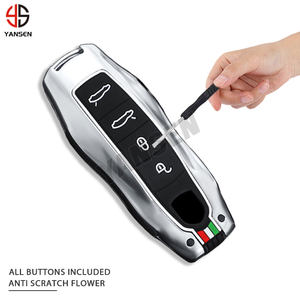 Couverture de clé en Silicone en alliage de Zinc pour Porsche Cayenne Macan Panamera 911 étui à clé intelligent 3/4 Botton avec veilleuse - Product Image 3