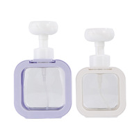 Flacon pompe carré pour désinfectant pour les mains, mousse florale, 300ml/500ml, mousse nettoyante, bain moussant, à presser