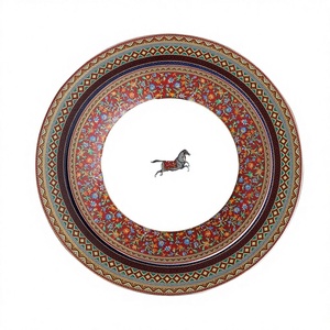Assiettes de service rondes en céramique YADEDUO, style vintage, motif cheval, porcelaine royale, pour décorations de table de mariage - Product Image 3