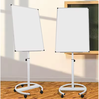 Tableau blanc magnétique à hauteur réglable avec cadre en aluminium, tableau à feuilles mobiles, 60x90cm, pliable