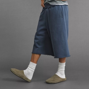 Pantaloncini in French Terry 3/4 di Alta Qualità, Shorts Estivi Casual con Elastico in Vita, Pantaloni Larghi in Cotone per Uomo - Product Image 4