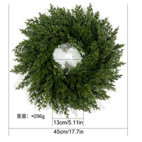 Karangan Bunga Pinus Buatan Evergreen Ramah Lingkungan dengan Lampu Merah Modern untuk Dekorasi Jendela Natal, Cabang Pinus Tanaman Hijau