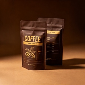 Biodegradable Coffee <b>Bag</b> with Valve Kraft Paper PLA Compostable Stand Up Pouch Eco Friendly 250g 500g Coffee Bean Pouch - Product Image 3