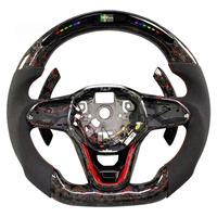Volant en cuir carbone LED pour Volkswagen VW Golf 5 6 7 R MK6 MK7 MK8 Jetta Passat B8 Polo Tiguan GTI