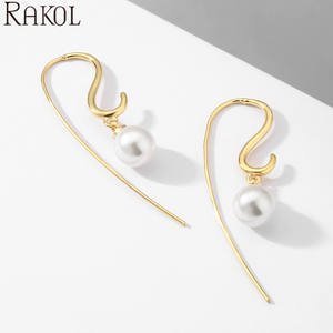 Pendientes de aro flotantes de moda coreana geométricos chapados en oro RAKOL EP5134 - Product Image 2