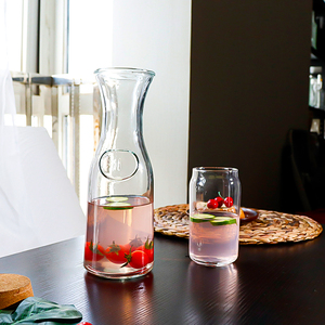 <span class=keywords><strong>Carafe</strong></span> en verre transparente de 1000 ml pour usage domestique avec <span class=keywords><strong>bouchon</strong></span> en <span class=keywords><strong>liège</strong></span>, pichet en verre pour eau froide, jus, thé de 32 oz avec <span class=keywords><strong>bouchon</strong></span> en bois - Product Image 6