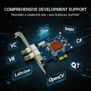 Scheda di acquisizione video PCIe X1 SV2000E SD 2x BNC + S-Video ADC a 10 bit con SDK per imaging industriale e medicale e LabVIEW - Product Image 2
