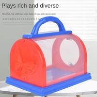 Boîte d'observation des insectes en plastique, jouet pour enfants, cage à insectes portable avec loupe pour les enfants, utilisation en plein air parent-enfant