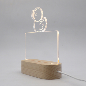 Popular Australian Style <strong>Duck</strong> 3D Night <strong>Light</strong> , Oval Wood Base Led Table Lamp With Blank Acrylic for DIY - Product Image 5