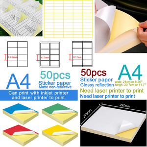 Étiquettes adhésives en papier blanc A4, 21x29.7cm, pour impression mate - Product Image 3