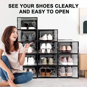 Caja Organizadora de Zapatos Apilable Clásica Rectangular Grande de Plástico Transparente Moldeado por Inyección - Product Image 4