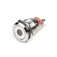 Ip67 étanche en acier inoxydable à tête plate 1no1nc 19mm bicolore rouge vert Led interrupteur à bouton-poussoir