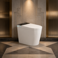 WC intelligent à poser au sol avec siège chauffant, chasse d'eau automatique sans contact, capteur au pied et télécommande
