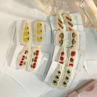 Nouveauté 2024 : Barrettes pour bébés et enfants, adorables, motif fruits tricotés, accessoires de cheveux de princesse XC - Barrette à cheveux tricotée motif fruits