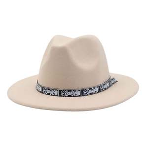 Sombrero Fedora de Fieltro Estilo Étnico Retro Británico, Sombrero Jazz de Ala Ancha para Hombres y Mujeres, Vestimenta Casual - Product Image 1