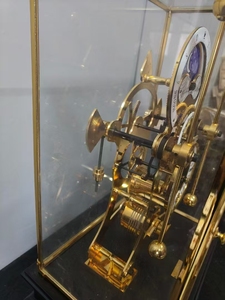 Orologio Marino Stile Inglese con Quadrante Lunare in Ottone Dorato 24K, Catena Fusee, Meccanismo Meccanico Devon/Skeleton/Grasshopper/Doppio Pendolo - Product Image 6