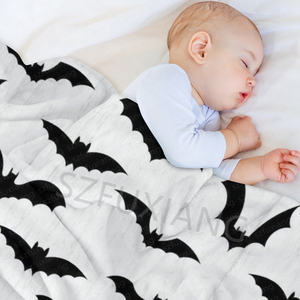 À la mode Halloween jeter canapé couverture nouvelle conception polaire flanelle noir blanc chauve-souris couvertures meilleurs cadeaux pour Halloween - Product Image 3