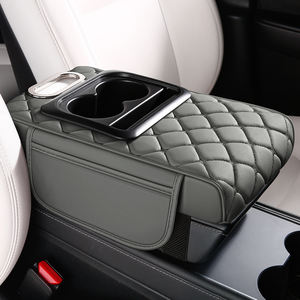 Funda de cuero para consola de coche con portavasos, bolsas de almacenamiento para reposabrazos y caja de pañuelos, accesorios para su coche con funcionalidad de estilo - Product Image 2