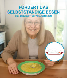 Plato de Sopa Redondo Moderno y Ecológico Unisono Plus Novelty de 22 cm, Plato de Alta Calidad para Servir con una Sola Mano, Ayuda para la Comida - Product Image 2