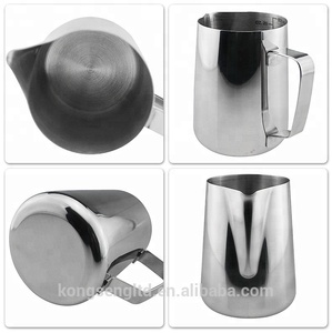 Classica Caraffa in Acciaio Inox per Montare il Latte, per Uso Barista, <span class=keywords><strong>Espresso</strong></span>, Cappuccino, Latte Art e Schiumatura - Product Image 2