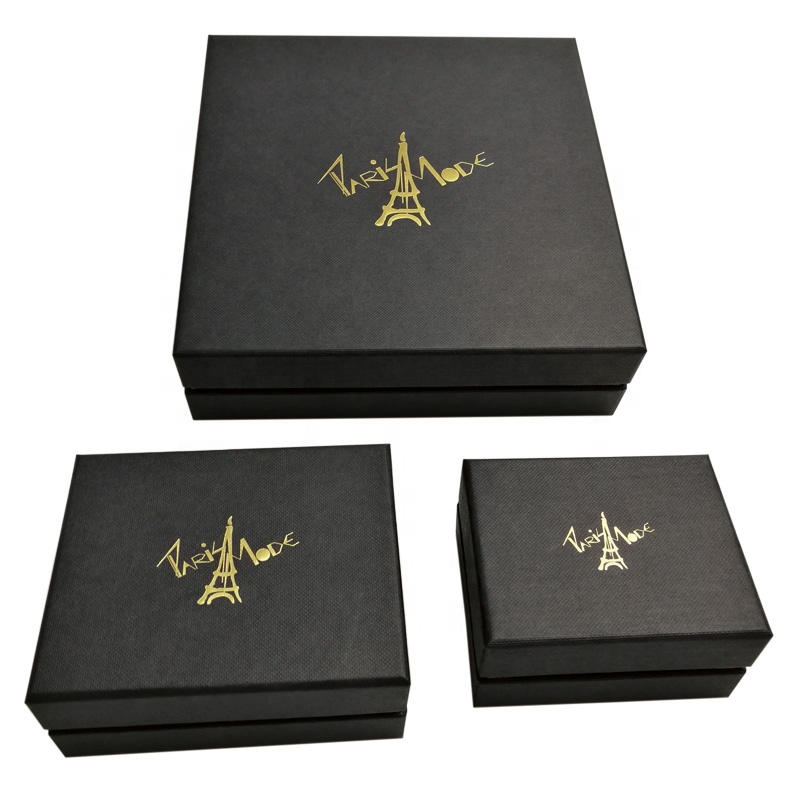 Wholesale customize gift packaging paper lid and base box luxury black lid and base wallet and belt packaging box - Product Image 1