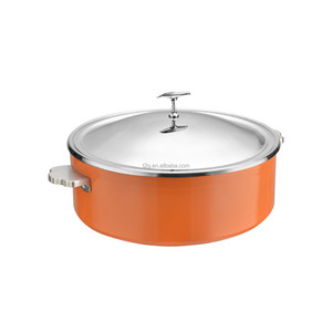 Juego de calentadores de alimentos térmicos de acero inoxidable, olla para sopa, cacerola con tapa, calentador de alimentos tipo buffet con quemador de alcohol, olla caliente - Product Image 6