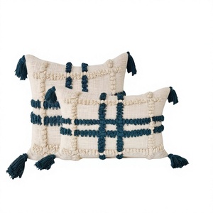 2026 Nordic Style <b>Boho</b> Ethnic Square <b>Cushion</b> <b>Cover</b> Woven Technique Embroidered Tufted Vintage Eco-Friendly Custom OEM Wholesale - Product Image 1
