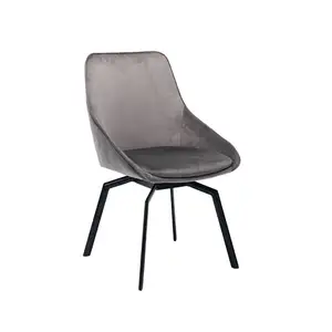 Yüksek geri Metal çelik taban fransız yemek sandalyeleri kadife Sedie Da Pranzo