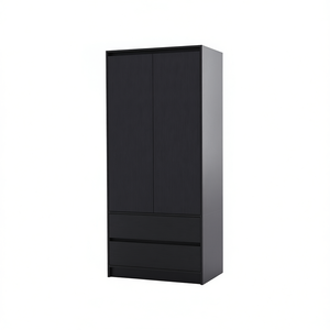 Design elegante guardaroba nero a 2 cassetti per uso domestico - Product Image 1