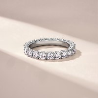 Bague éternité en moissanite creuse en forme de cœur 2,2 CTW, argent sterling S925, diamant complet, élégante, accessoire de mode pour mariage