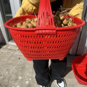 <b>Plastic</b> Imitation Bamboo Woven Shopping <b>Basket</b> Red Durable Vegetable Fruit Storage <b>Basket</b> No Handle - Product Image 3