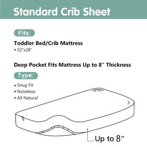 Lenzuola per Culla in Tessuto Jersey Traspirante OEM, Lenzuola Super Morbide in Cotone Biologico per Lettino, Copriletto per Neonati, <span class=keywords><strong>Accessori</strong></span> per la Lettiera - Product Image 4