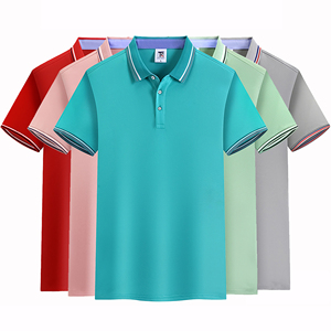Chemises polo à col rayé bleu, blanc et noir personnalisées, chemise de travail de haute qualité avec logo brodé, taille plus disponible - Product Image 1
