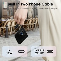 Batterie porte-clés de voyage portable 10000mAh avec interface d'entrée micro USB et câbles intégrés Chargeur portable