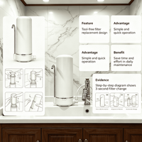 Purificateur d'eau de bureau à ultrafiltration à baril unique, avec élément filtrant composite détachable et robinet de distribution directe