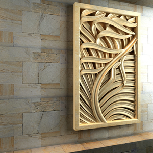 Décoration murale moderne en fer, panneau rectangulaire gravé motif fleur de lys, surface embossée pour portail - Product Image 1