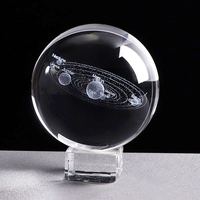 Nouvelle boule de verre à graver 2023, système solaire K9 clair, boule de conception laser 3d avec Base en cristal