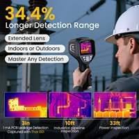 Cámara Termográfica Portátil con Lente de 4.3mm, 256x192 (Super IR 512x384), Pantalla IPS de 3.5'', Protección IP54, 8 Horas de Autonomía