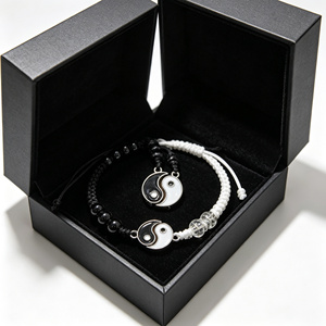 Bracelets ajustables en corde Tai Chi Yin Yang Gossip pour couples et amis, bijoux tendance pour la Saint-Valentin - Product Image 4