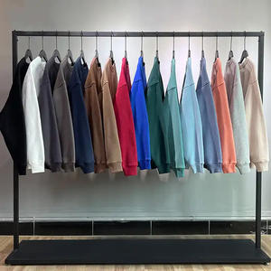 Sweat-shirt brodé surdimensionné à col rond uni, doublé en polaire épaisse 360 GSM, écologique, personnalisé AR2360 - Product Image 5