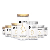 Meilleur prix emballage cosmétique masque de cheveux blanc transparent bouteille de pot de crème en plastique pour animaux de compagnie avec couvercle en plastique doré