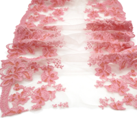 Tissu de dentelle élastique de haute qualité 30 cm en Spandex Nylon extensible multicolore pour robes de mariée, décorations et styles en maille - Vente en gros