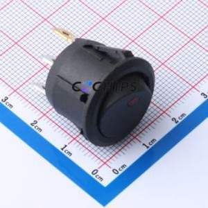 KCD1-105-R Rocker Switch Through hole Component (THT) Switch 23mm 20.5mm 25mm Concave Bend - Product Image 1