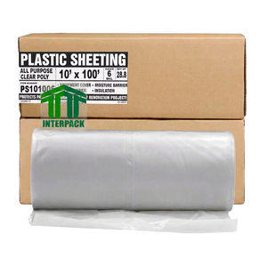 <b>Plastics</b> <b>Plastic</b> Sheeting 10' x 100' 6 Mil Clear Heavy Duty Moisture Barrier Drop Cloth Construction Use - Product Image 1
