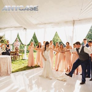 Pegatinas de vinilo 4x4 sin costuras sin agujeros impermeables para interiores y exteriores, suelo de tienda, pista de baile blanca de alto brillo para boda - Product Image 2