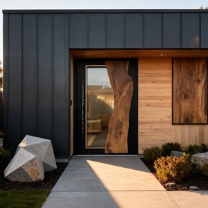 <span class=keywords><strong>Porte</strong></span> pivotante en bois grainé de style chinois, grande <span class=keywords><strong>porte</strong></span> <span class=keywords><strong>d</strong></span>'<span class=keywords><strong>entrée</strong></span> extérieure double pour maisons, portes <span class=keywords><strong>d</strong></span>'<span class=keywords><strong>entrée</strong></span> modernes sécurisées - Product Image 4