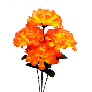 Decoración al por mayor de China, 5 cabezas, flores de <span class=keywords><strong>cementerio</strong></span> artificiales conmemorativas de seda <span class=keywords><strong>para</strong></span> Arreglo de tumba - Product Image 1