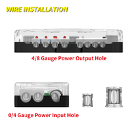 Boîtier de distribution d'alimentation avec porte-fusibles ANL LED 0/4GA, boîte à fusibles 4 voies avec fusibles 30A 60A 80A pour autoradio stéréo
