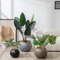Pot de fleurs en plastique de haute qualité, moderne, en forme de boule, écologique, léger, durable, système d'auto-arrosage, utilisation intérieure/extérieure